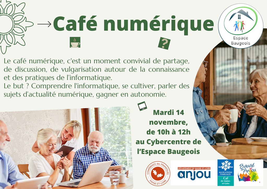 Café Numérique novembre 2023, au Cybercentre de l'Espace Baugeois