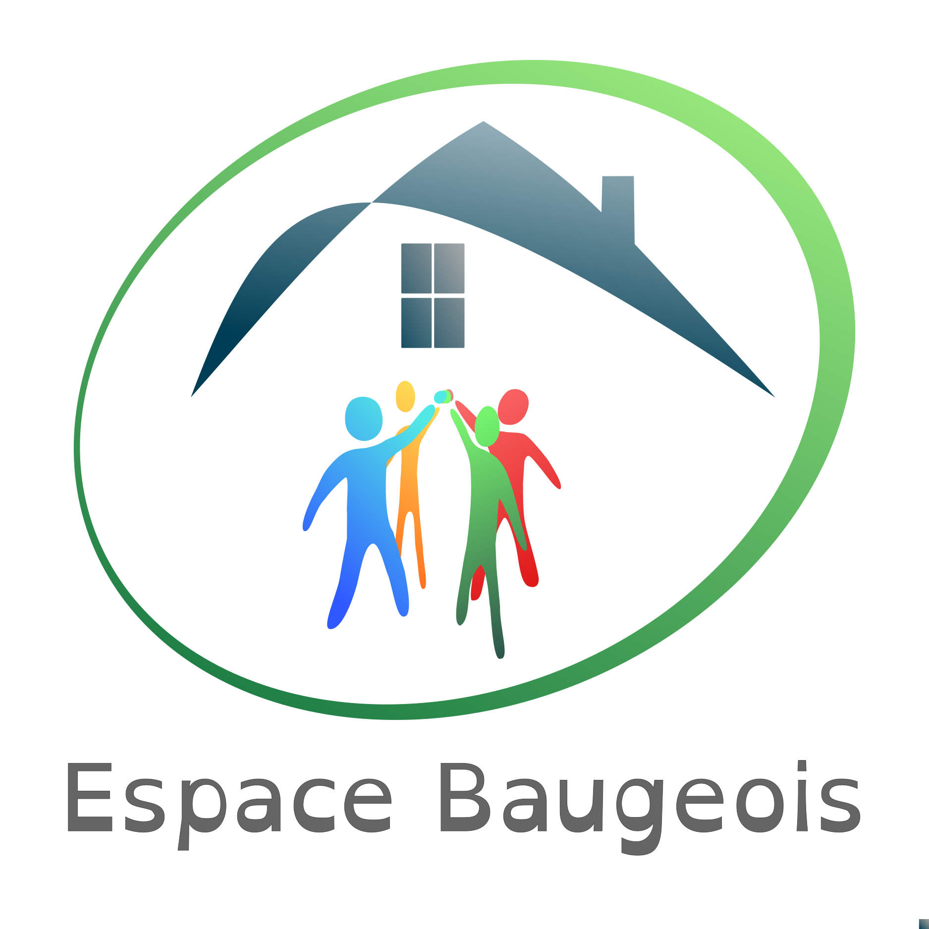 logo sur fond transparent souligné du nom de l'Espace Baugeois