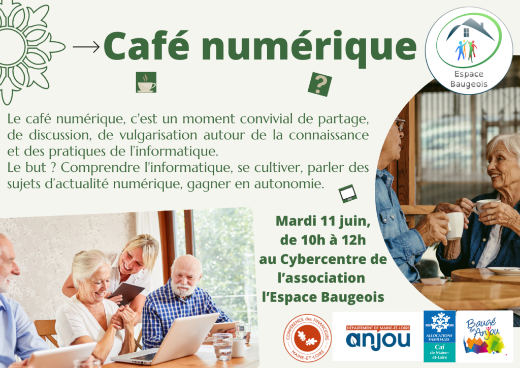 Café numérique, mardi 11 juin 2024 à 10h, pour apprendre et comprendre le numérique