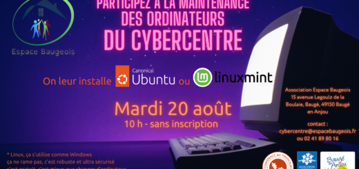 Install'Party Linux au Cybercentre de l'association Espace Baugeois